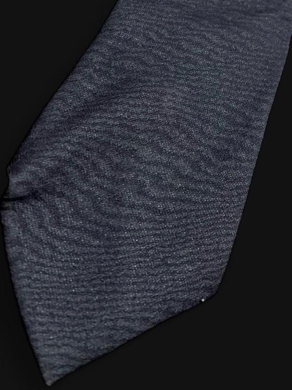 Vintage 90s Calvin Klein Collection Silk Tie - Textured Solid Black Minimalist